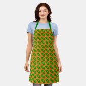 Ierse klavertjes Oranje en Groen Schort (Gedragen)