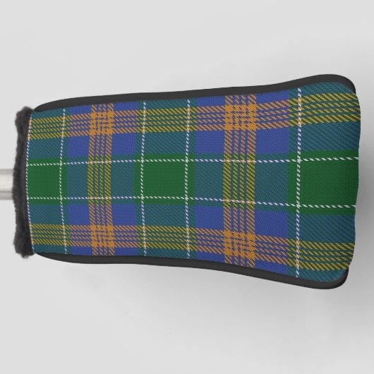 Ierse kleuren Clan McAuliffe MacAuliff Tartan Pset Golfheadcover (Voorkant)