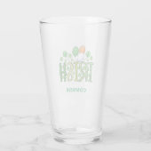 Ierse Kleuren Klaver Naam St Patrick's Day Bier Glas (Achterkant)