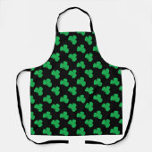 Ierse Klover St. Patrick's Day levendig groen zwar Schort (Voorkant)