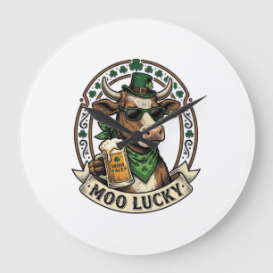 Ierse Koe Shirt Vintage St Patrick Bier Design Grote Klok