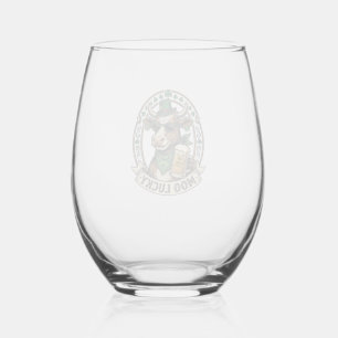Ierse Koe Shirt Vintage St Patrick Bier Design Wijnglas Zonder Voet