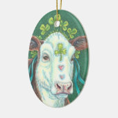 Ierse koe ST. PATRICK'S DAY VAARS ORNAMENT Ovaal (Links)