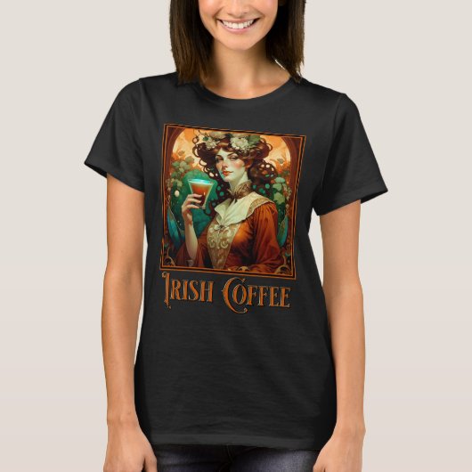 Ierse koffie Art Nouveau T-shirt (Voorkant)