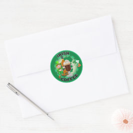 Ierse koffie - een elixer. ronde sticker
