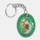 Ierse koffie - een elixer. sleutelhanger (Voorkant Links)