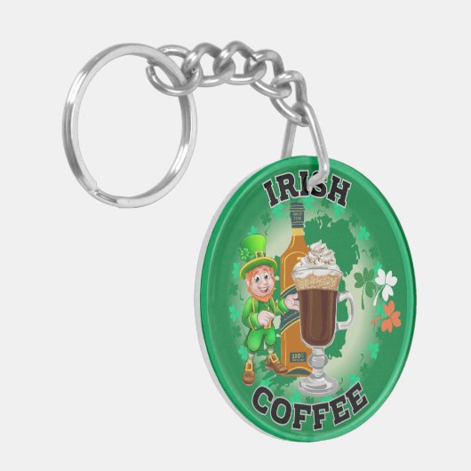 Ierse koffie - een elixer. sleutelhanger (Voorkant Links)