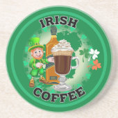 Ierse koffie - een elixer. zandsteen onderzetter (Voorkant)