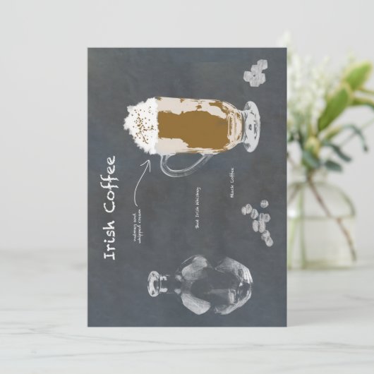 Ierse koffie kaart (Staand voorkant)