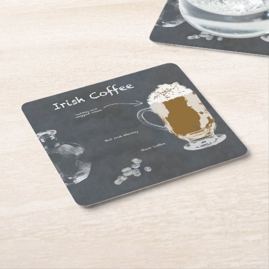 Ierse koffie kartonnen onderzetters (Schuin)