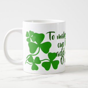 Ierse koffie/ perfect kopje 2 Ierland klaver/wit Grote Koffiekop