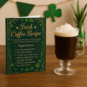 Ierse Koffie Recept Vakantie Wenskaart Feestdagen Kaart