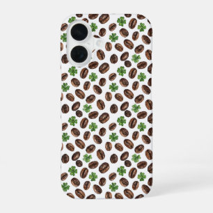 Ierse koffiebonen en klavertjes Funny Design iPhone 16 Hoesje