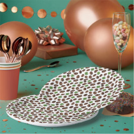 Ierse koffiebonen en klavertjes Funny Design Papieren Bordje