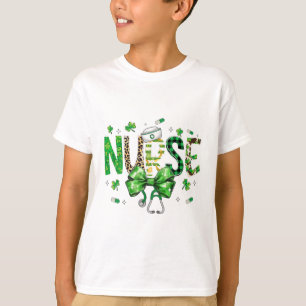 Ierse Kokette Verpleegster Stethoscoop Schoonmaakm T-shirt