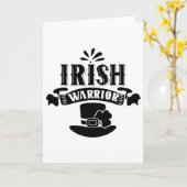 Ierse Krijger St. Patrick's Dag Ierland Leprechaun Kaart (Gele Bloem)
