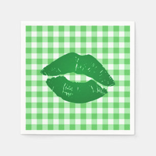 Ierse kus op Green Gingham Fun Party Servetten