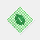 Ierse kus op Green Gingham Fun Party Servetten (Hoek)