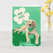 Ierse Kusjes Gouden Sint-Patrickdag Kaart (Gele Bloem)