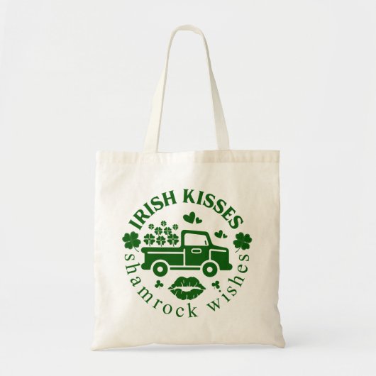 Ierse kussen Truck met klavers St. Patrick's Day Tote Bag (Voorkant)