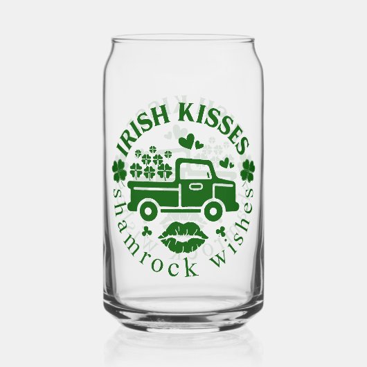 Ierse kussen vrachtwagen met klavers St. Patrick's Blikvorm Glas (Voorkant)