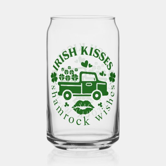 Ierse kussen vrachtwagen met klavers St. Patrick's Blikvorm Glas (Achterkant)