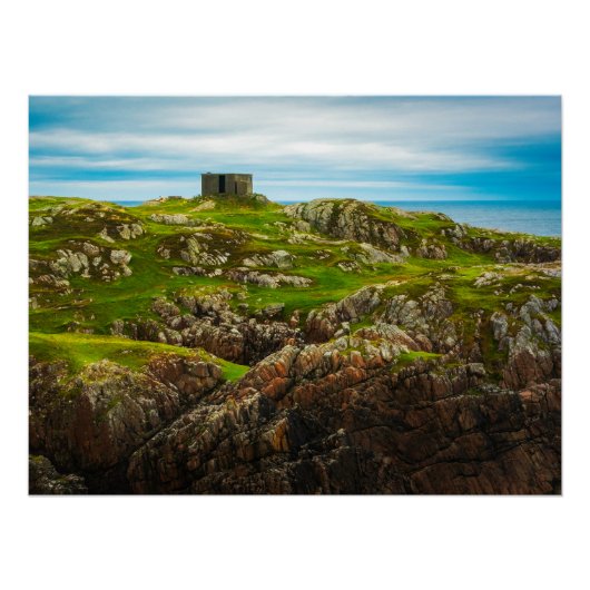 Ierse Kust Ruïnes Poster | Robuuste Keltische Kuns (Voorkant)