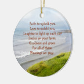Ierse kustlijn en zegeningen Gebed gepersonaliseer Keramisch Ornament (Links)