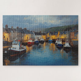 Ierse kustplaats met haven legpuzzel