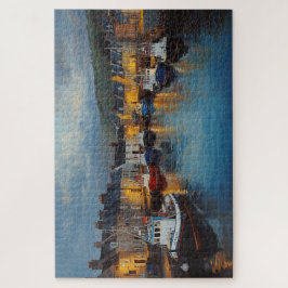 Ierse kustplaats met haven legpuzzel