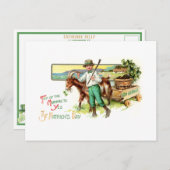 Ierse Lad St. Patrick's Day Greeting Briefkaart (Voorkant / Achterkant)