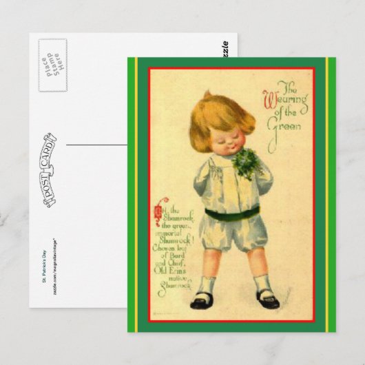  Ierse Laddie - St. Patrick's Greeting Briefkaart (Voorkant / Achterkant)