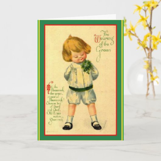  Ierse Laddie - St. Patrick's Greeting Kaart (Gele Bloem)