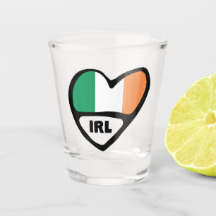 Ierse landcode Vlag hart, IRL Shot Glas