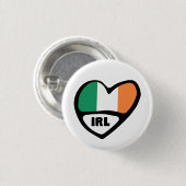 Ierse landcode Vlag hoofddoekje, IRL Ronde Button 3,2 Cm (Voorkant /achterkant)