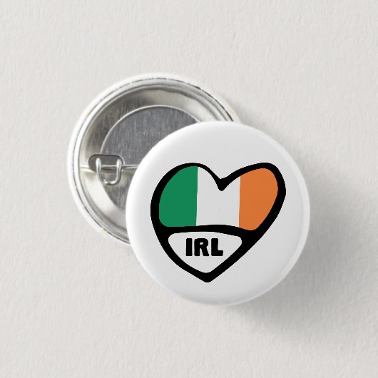 Ierse landcode Vlag hoofddoekje, IRL Ronde Button 3,2 Cm (Voorkant /achterkant)
