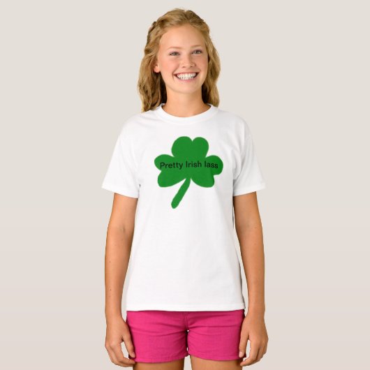  Ierse Lass Shamrock T-Shirt (Voorkant volledig)