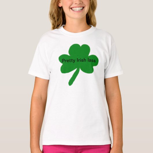 Ierse Lass Shamrock T-Shirt (Voorkant)