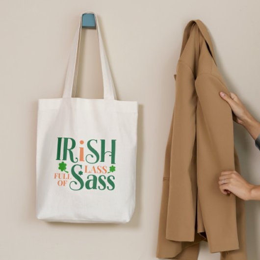 Ierse Lass vol met Sass Funny St Patrick's Day Tote Bag