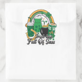 Ierse Lass vol Sass - Cheeky St. Patrick's Day Vierkante Sticker (Tas)