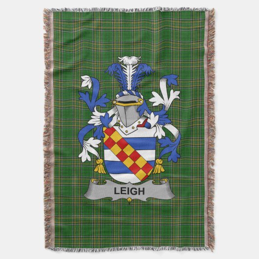  Ierse Leigh of McLaeghis Wapen Familie Crest Deken (Voorkant Verticaal)
