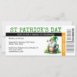 Ierse leprechaun bier boarding pass ticket party kaart