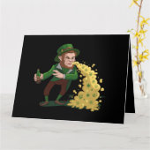 Ierse Leprechaun die Lucky Cookies Funny gooit  Kaart (Gele Bloem)