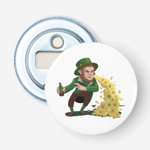 Ierse Leprechaun die Lucky Cookies Gooit Funny Button Flesopener