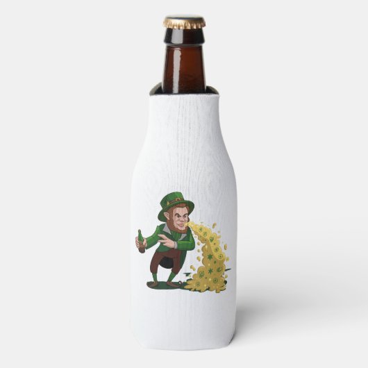 Ierse Leprechaun die Lucky Cookies gooit Grappig  Flesjeskoeler (Fles Voorkant)