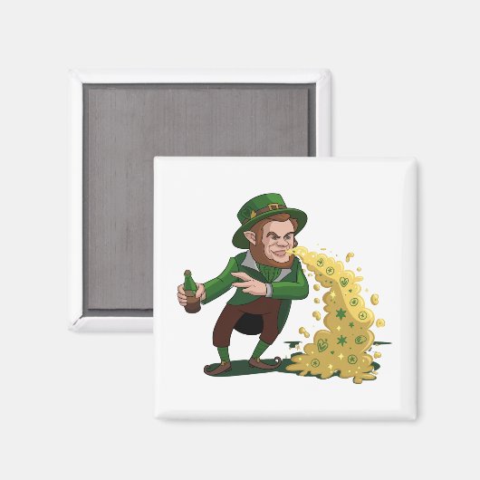 Ierse Leprechaun die Lucky Cookies gooit Grappig Magneet (Voorkant / Achterkant)