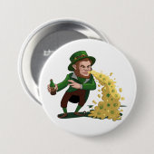Ierse Leprechaun die Lucky Cookies gooit Grappig Ronde Button 7,6 Cm (Voorkant /achterkant)