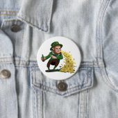 Ierse Leprechaun die Lucky Cookies gooit Grappig Ronde Button 7,6 Cm (In situ)