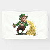 Ierse Leprechaun die Lucky Cookies gooit Grappig  Spandoek (Horizontaal)