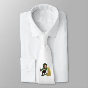 Ierse Leprechaun die Lucky Cookies gooit Grappig  Stropdas